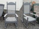 Set of Porch Rockers in Light Grey and Dark Grey Poly Lumber